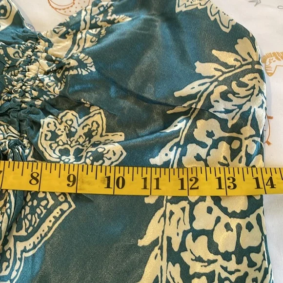 Zara Paisley Slip Dress in Ice Blue and Off-White, size XS - Picture 4 of 6